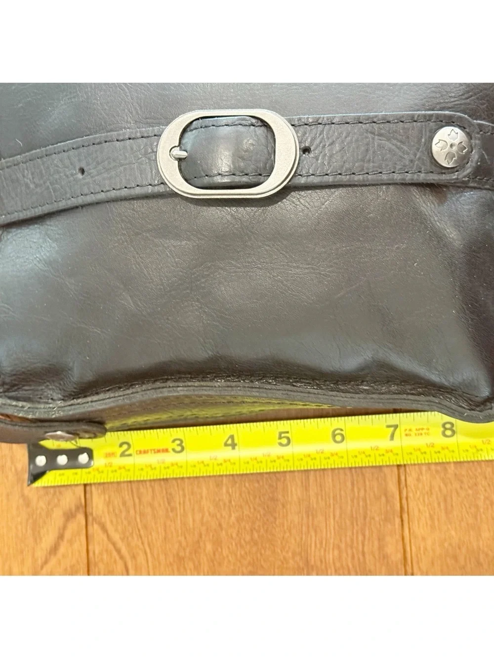 Patricia Nash Venezia Black Leather Pouch Crossbody Bag